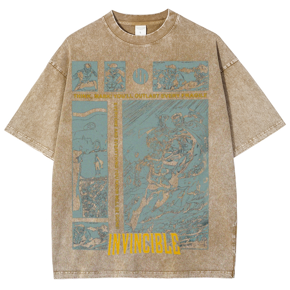 Invincible Unisex Fit Washed T-Shirt 2503009469