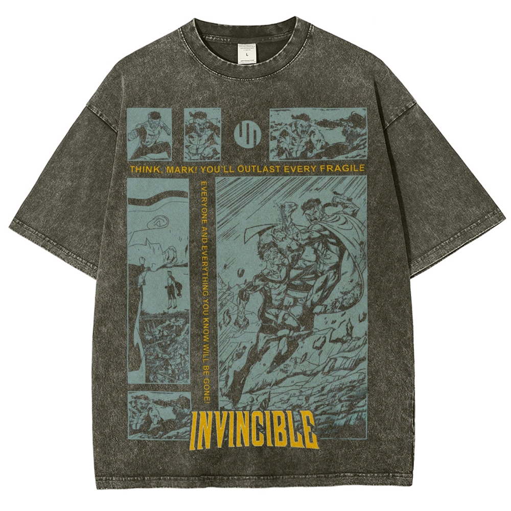 Invincible Unisex Fit Washed T-Shirt 2503009469