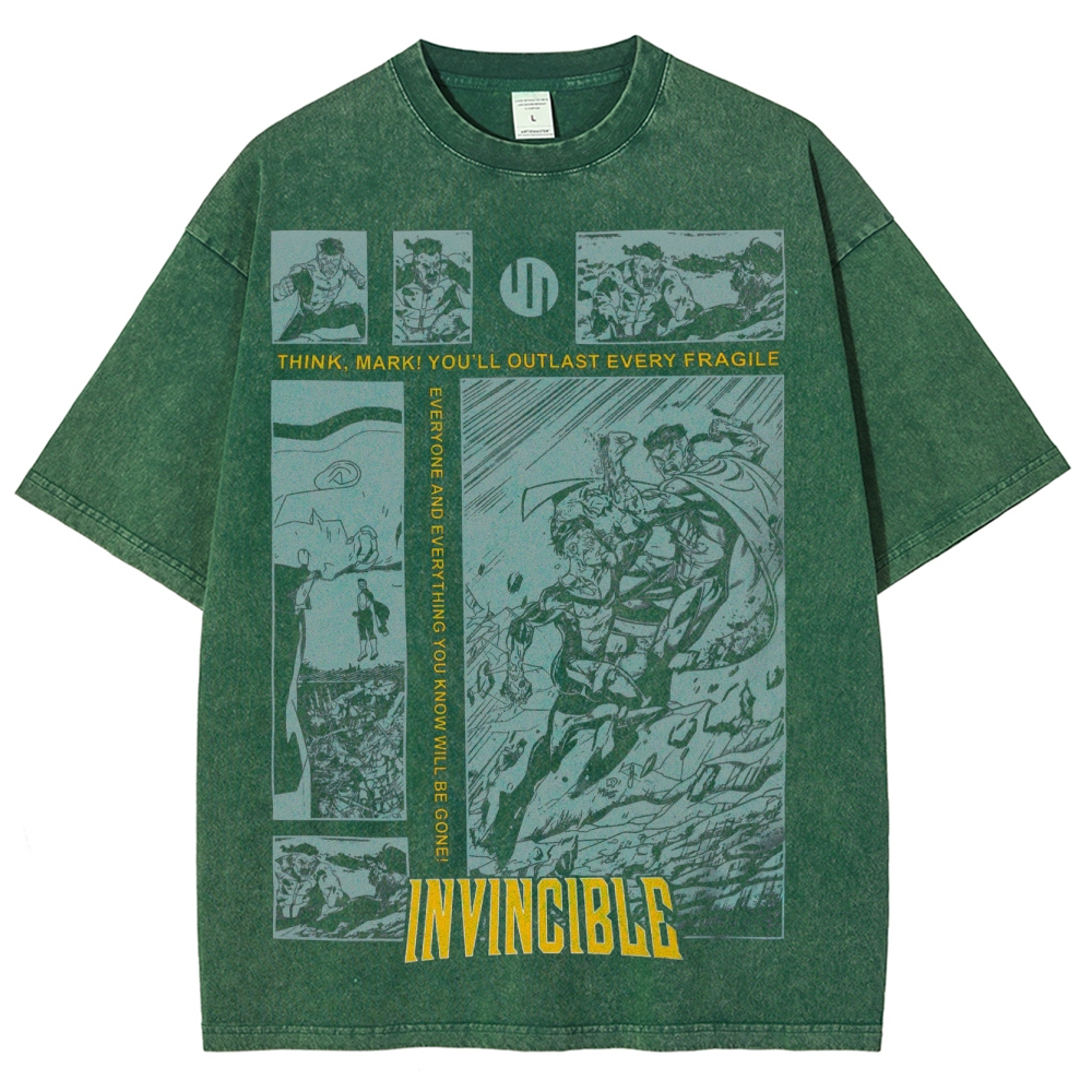 Invincible Unisex Fit Washed T-Shirt 2503009469