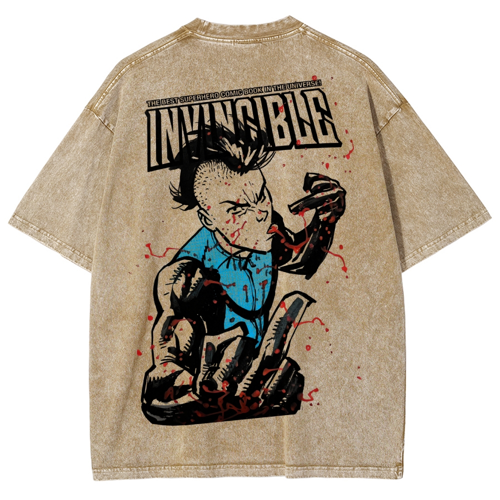 Invincible Unisex Fit Washed T-Shirt 2503009474