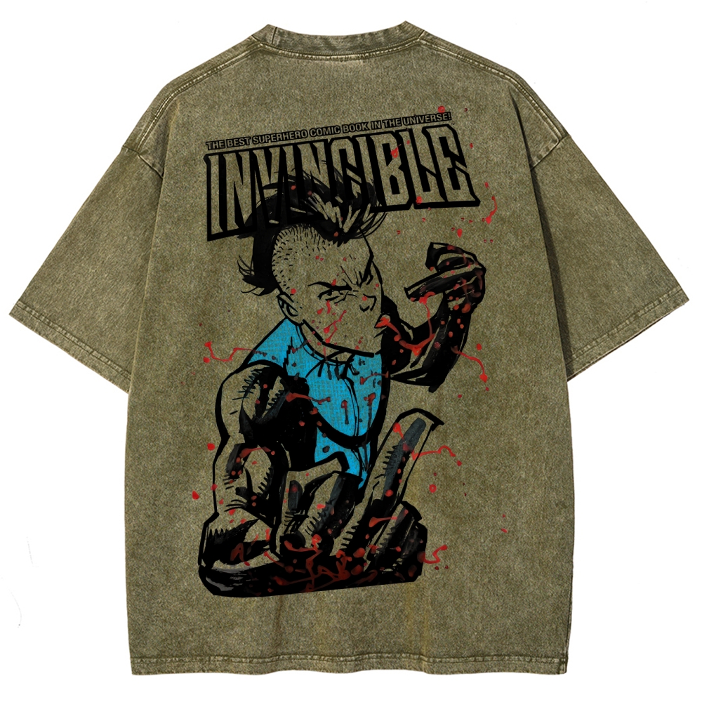 Invincible Unisex Fit Washed T-Shirt 2503009474