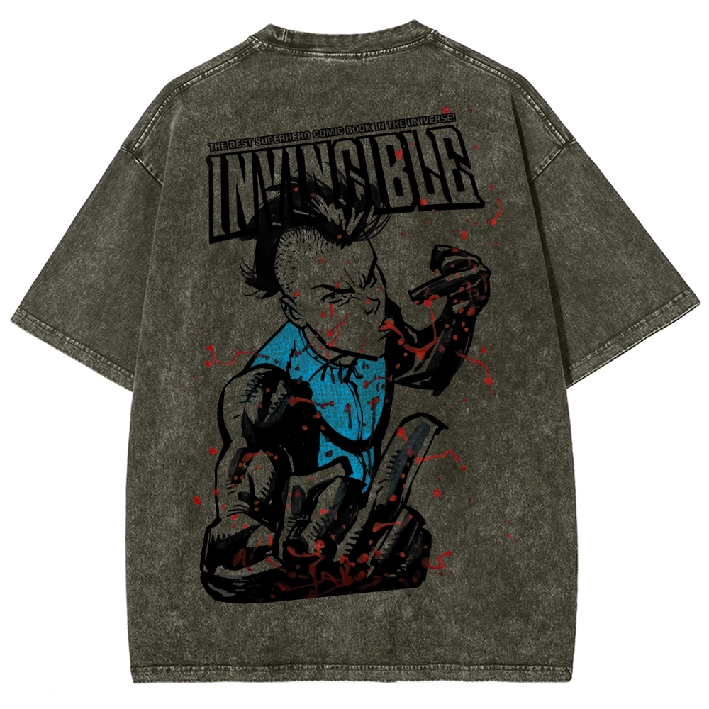 Invincible Unisex Fit Washed T-Shirt 2503009474