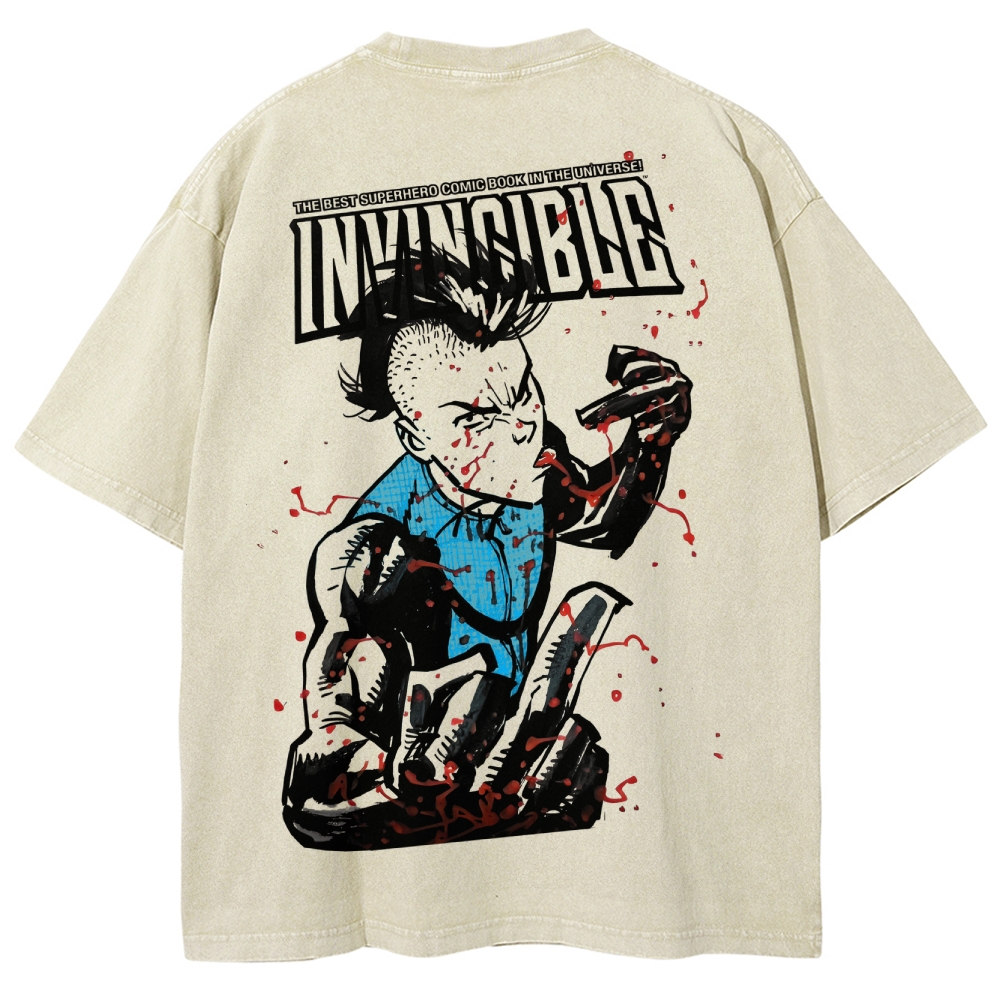 Invincible Unisex Fit Washed T-Shirt 2503009474