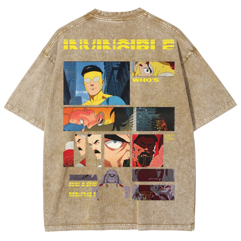 Invincible Unisex Fit Washed T-Shirt 2503009482