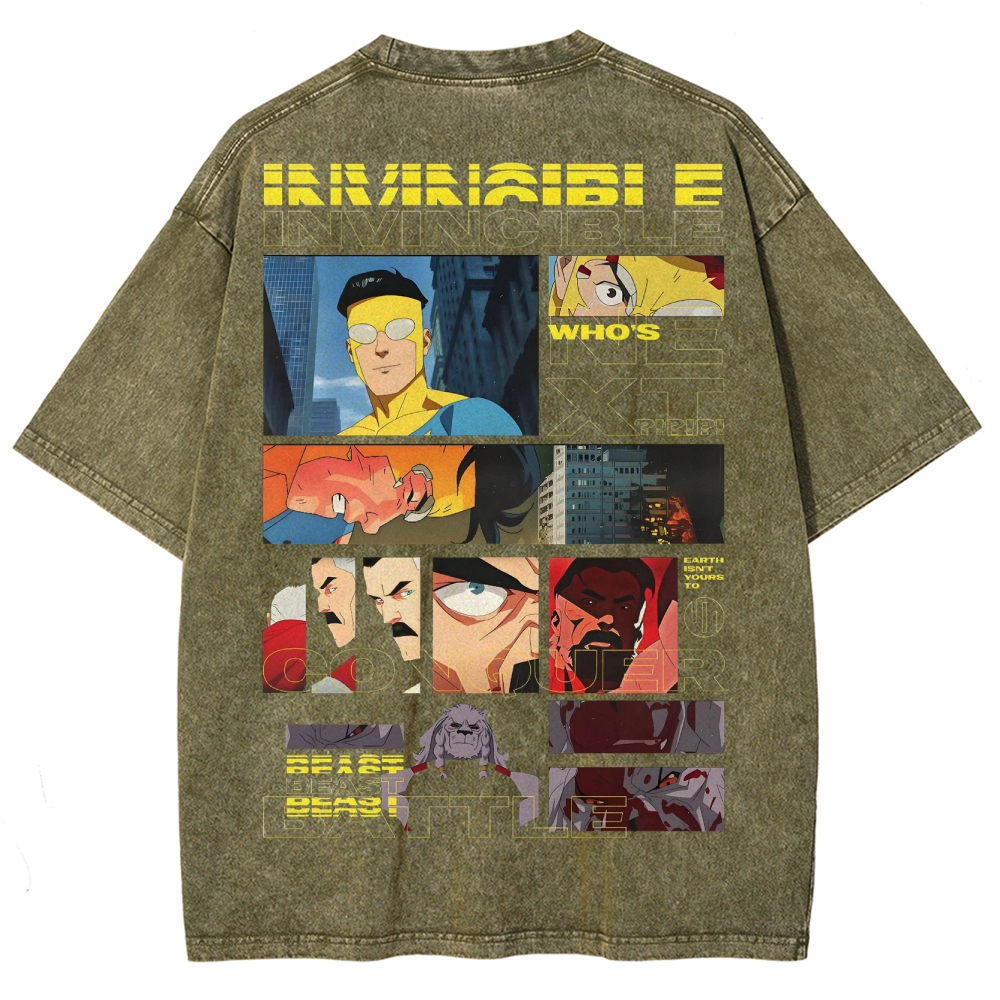 Invincible Unisex Fit Washed T-Shirt 2503009482