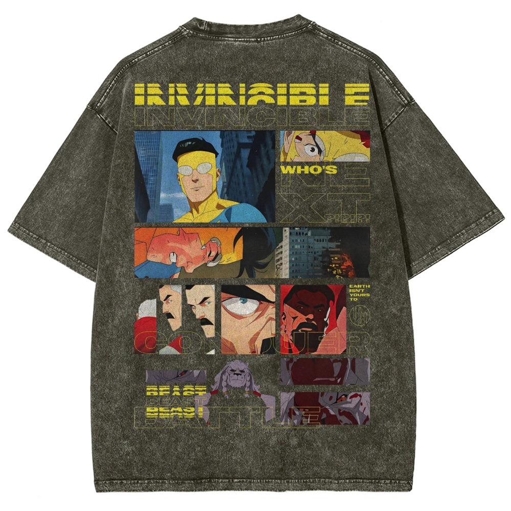 Invincible Unisex Fit Washed T-Shirt 2503009482