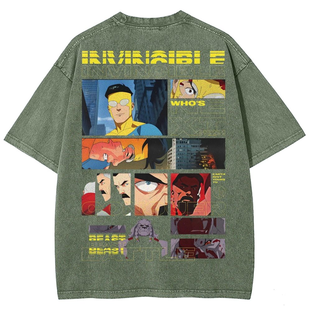 Invincible Unisex Fit Washed T-Shirt 2503009482