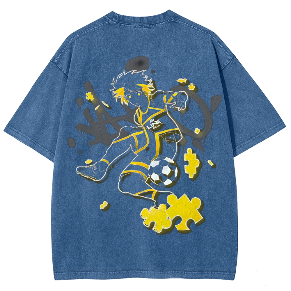 Blue Lock Unisex Fit Washed T-Shirt 2503010134