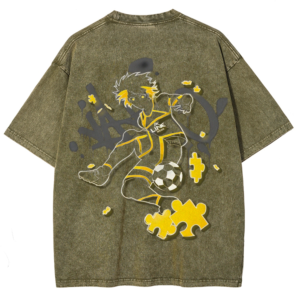 Blue Lock Unisex Fit Washed T-Shirt 2503010134