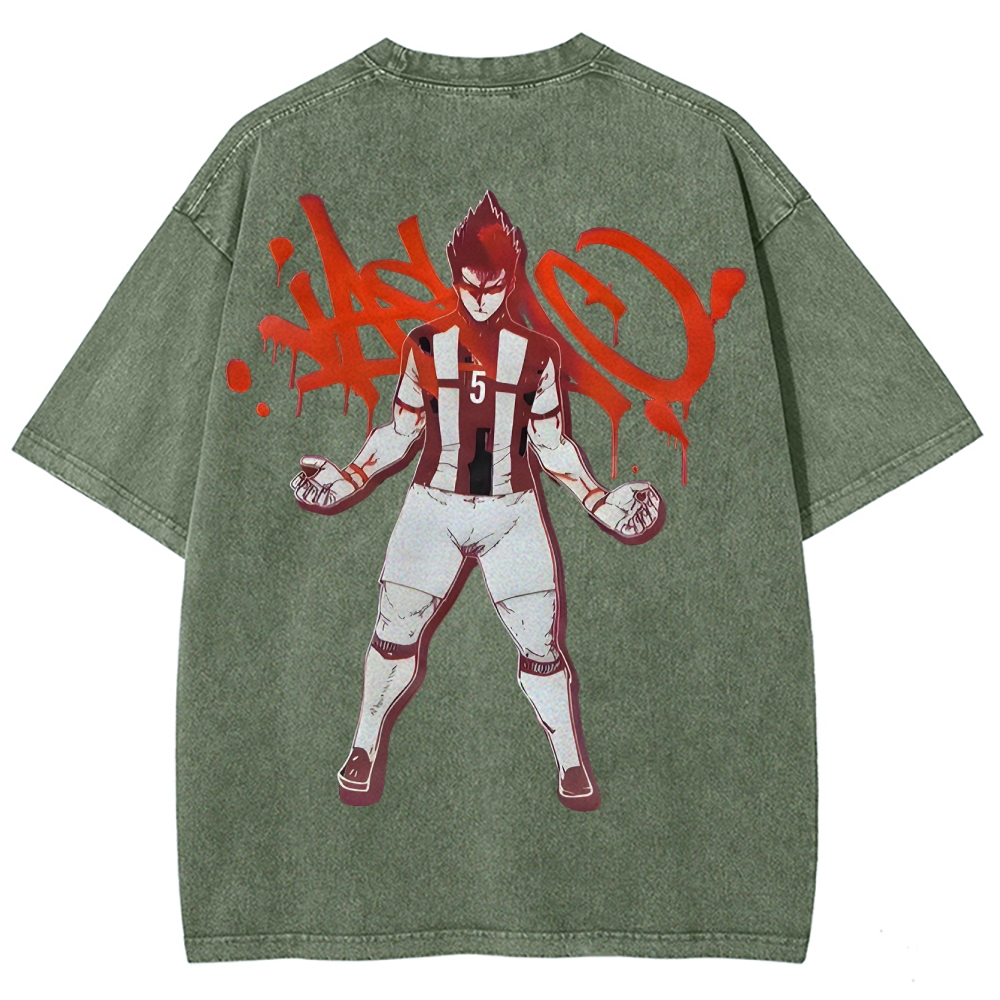 Blue Lock Unisex Fit Washed T-Shirt 2503010272