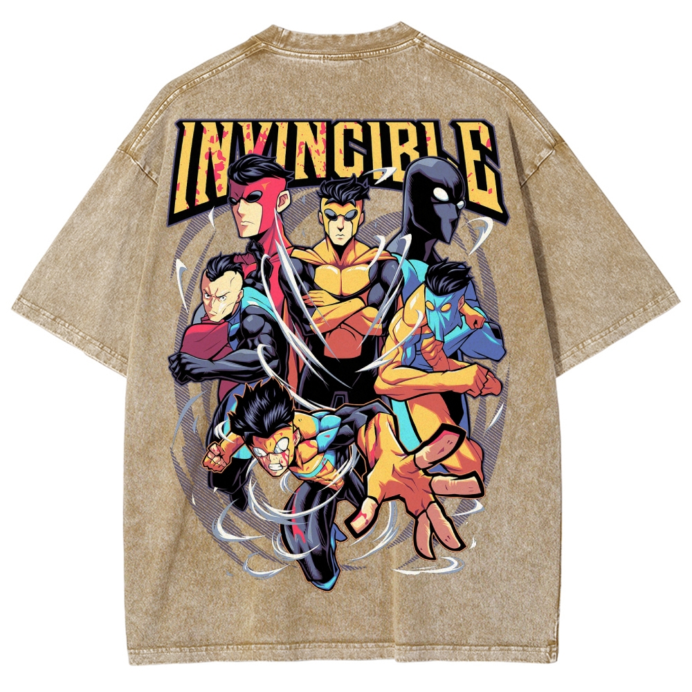 Invincible Unisex Fit Washed T-Shirt 2503012018