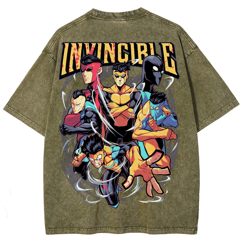 Invincible Unisex Fit Washed T-Shirt 2503012018