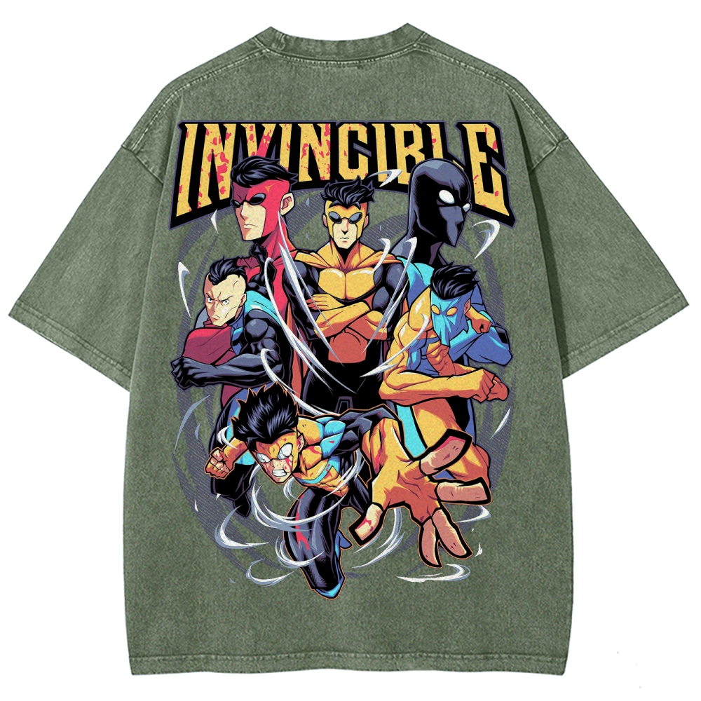 Invincible Unisex Fit Washed T-Shirt 2503012018