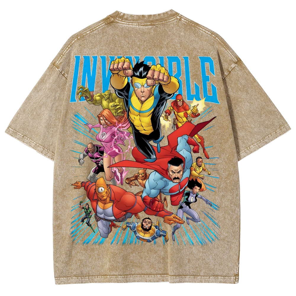 Invincible Unisex Fit Washed T-Shirt 2503012618