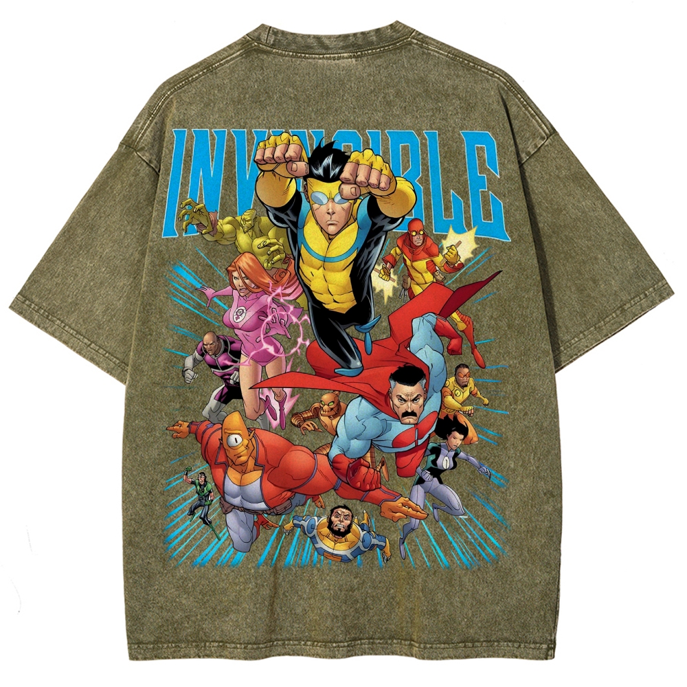 Invincible Unisex Fit Washed T-Shirt 2503012618