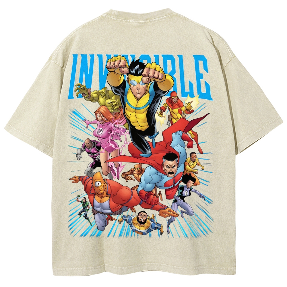 Invincible Unisex Fit Washed T-Shirt 2503012618