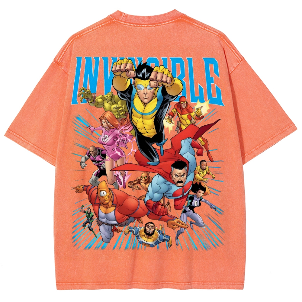 Invincible Unisex Fit Washed T-Shirt 2503012618