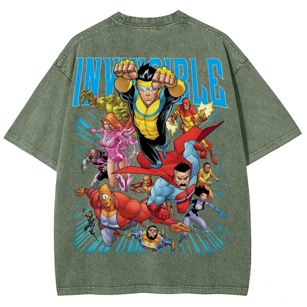 Invincible Unisex Fit Washed T-Shirt 2503012618