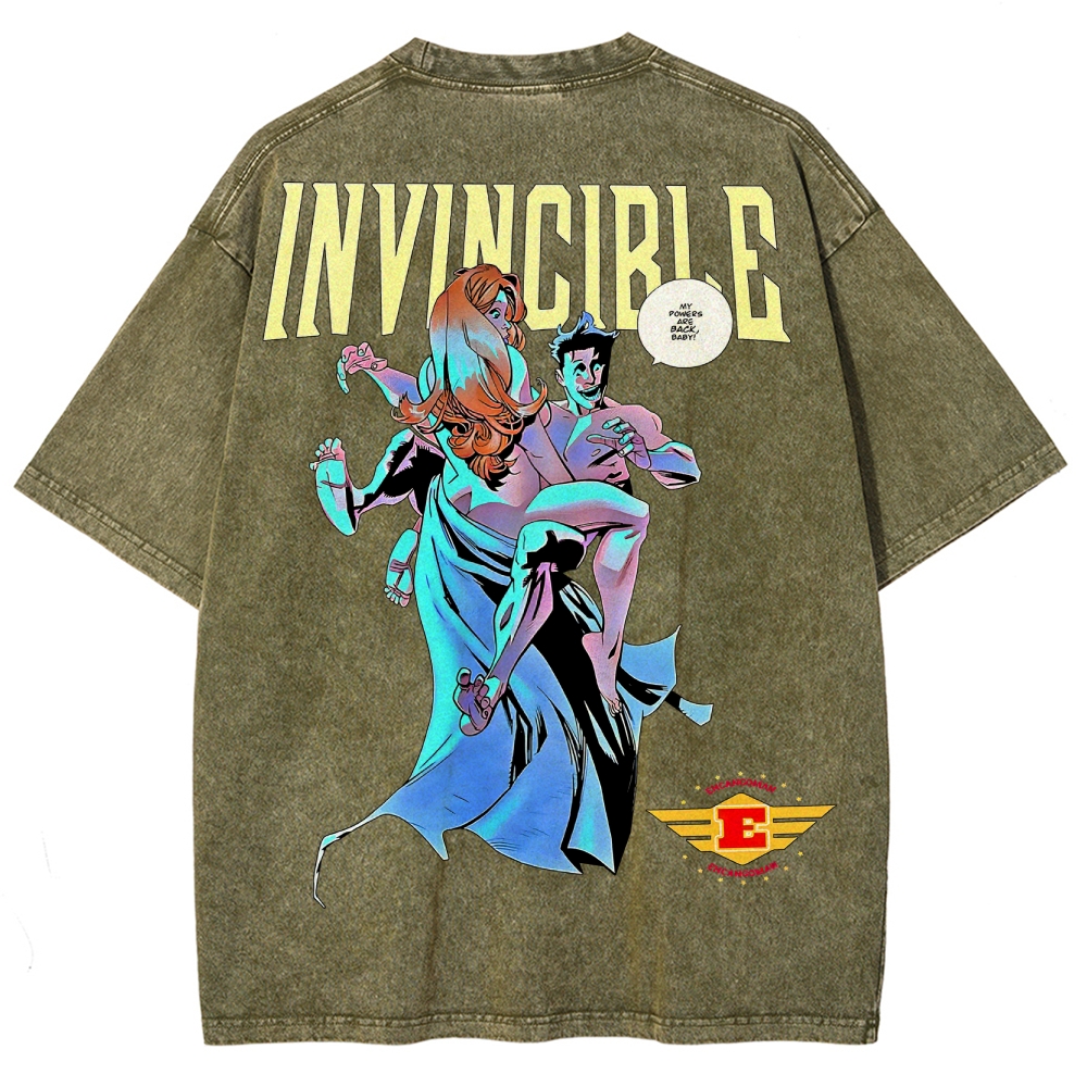 Invincible Unisex Fit Washed T-Shirt 2503012619