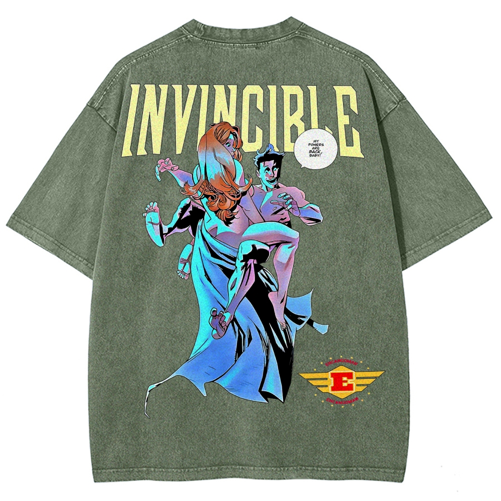 Invincible Unisex Fit Washed T-Shirt 2503012619