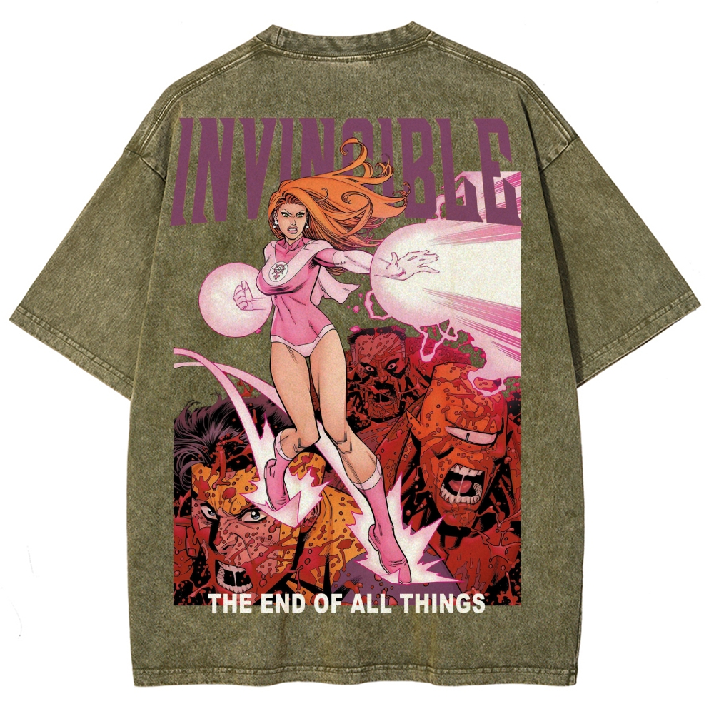 Invincible Unisex Fit Washed T-Shirt 2503012641
