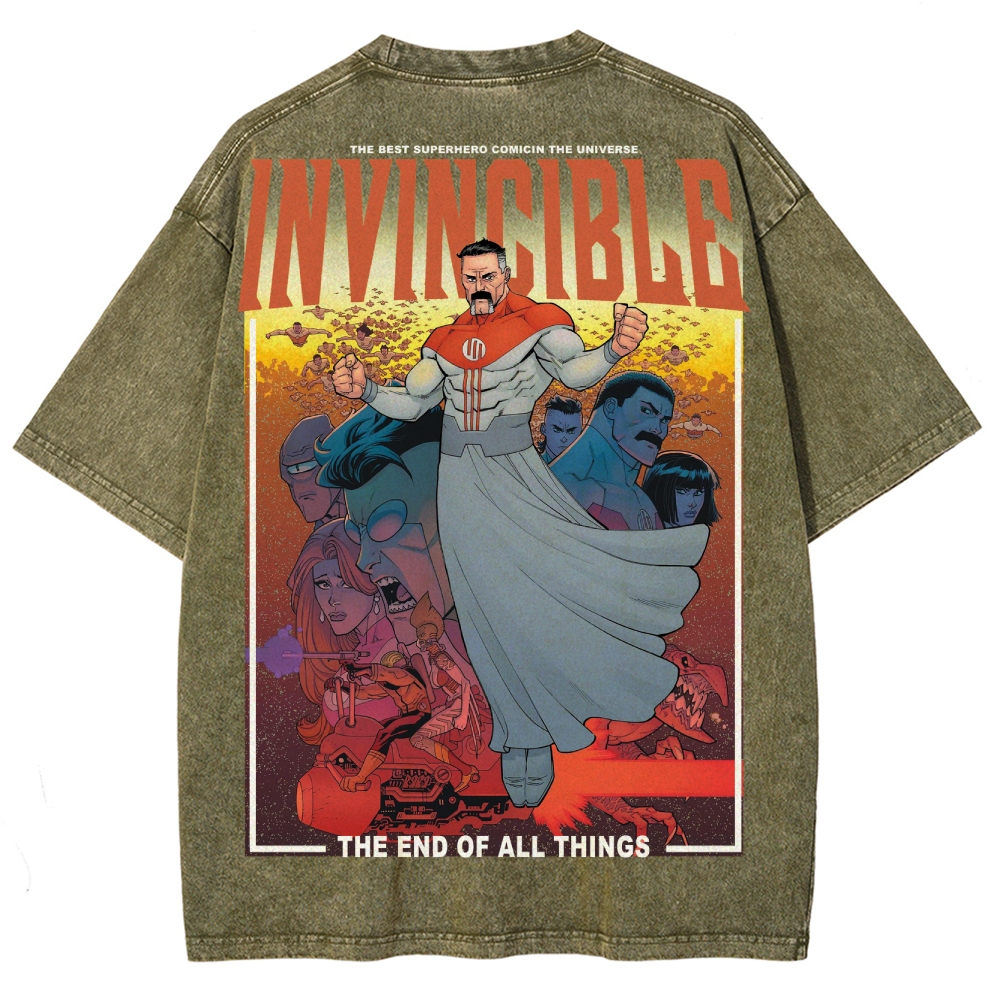 Invincible Unisex Fit Washed T-Shirt 2503012642