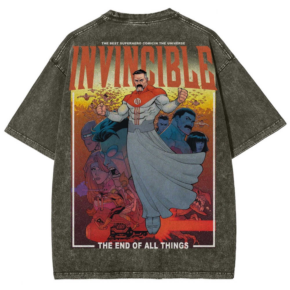 Invincible Unisex Fit Washed T-Shirt 2503012642