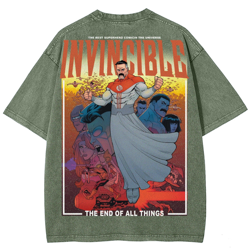 Invincible Unisex Fit Washed T-Shirt 2503012642
