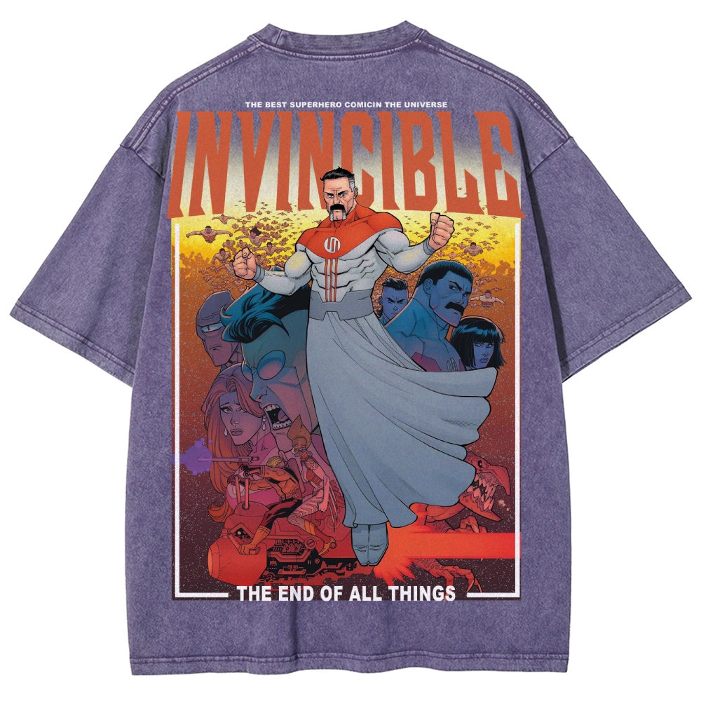 Invincible Unisex Fit Washed T-Shirt 2503012642