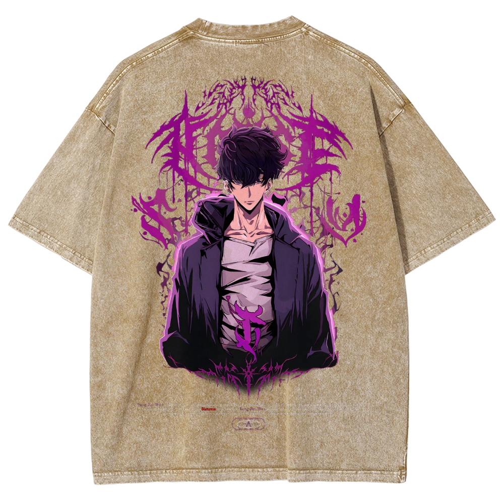 Solo-Leveling Unisex Fit Washed T-Shirt 2503012789