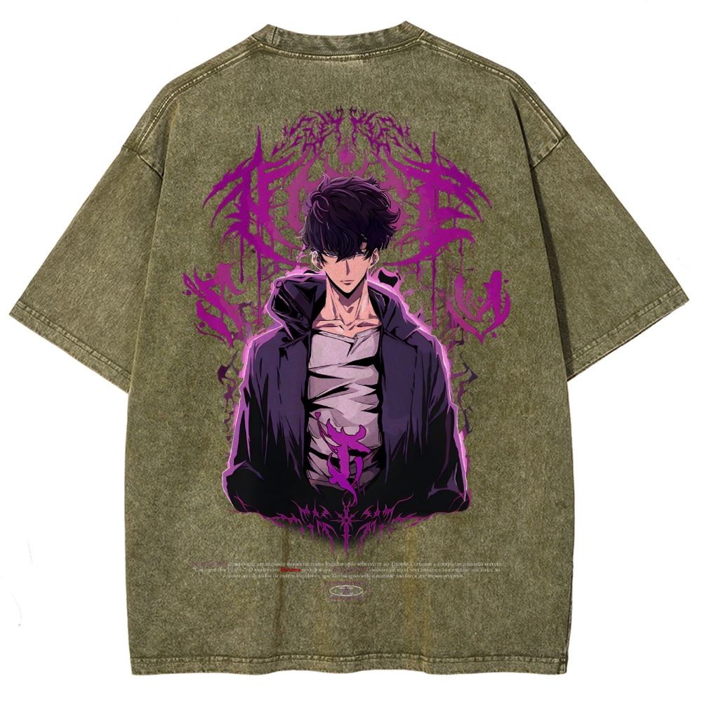 Solo-Leveling Unisex Fit Washed T-Shirt 2503012789