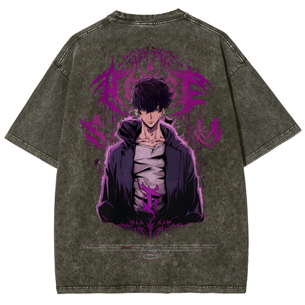 Solo-Leveling Unisex Fit Washed T-Shirt 2503012789