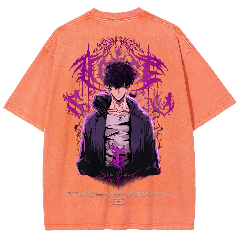 Solo-Leveling Unisex Fit Washed T-Shirt 2503012789