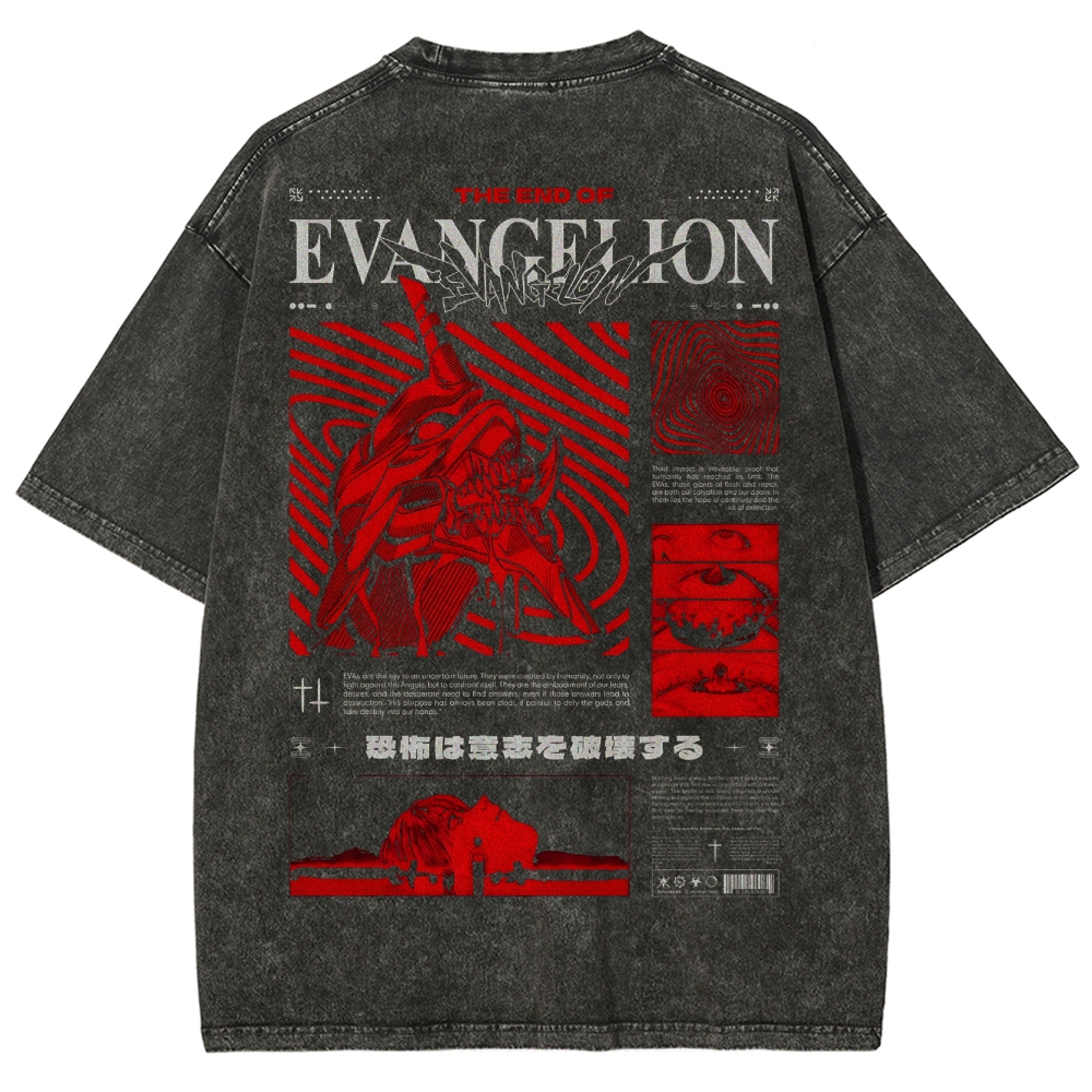  Neon Genesis Evangelion Unisex Fit Washed T-Shirt 2504003168