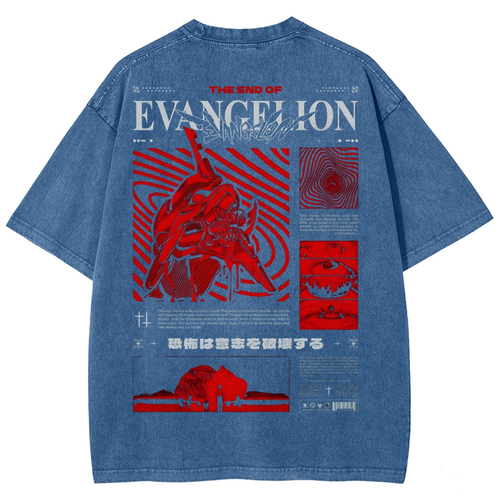  Neon Genesis Evangelion Unisex Fit Washed T-Shirt 2504003168