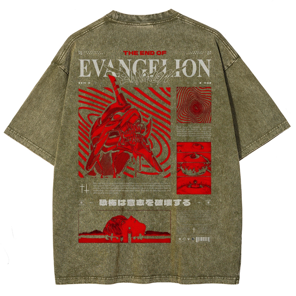 Neon Genesis Evangelion Unisex Fit Washed T-Shirt 2504003168