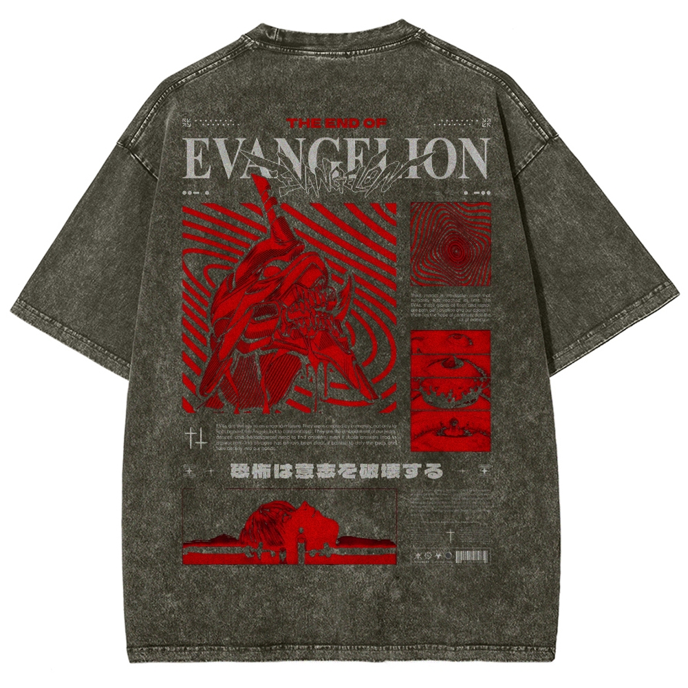  Neon Genesis Evangelion Unisex Fit Washed T-Shirt 2504003168