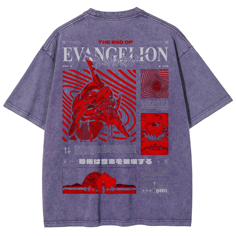  Neon Genesis Evangelion Unisex Fit Washed T-Shirt 2504003168