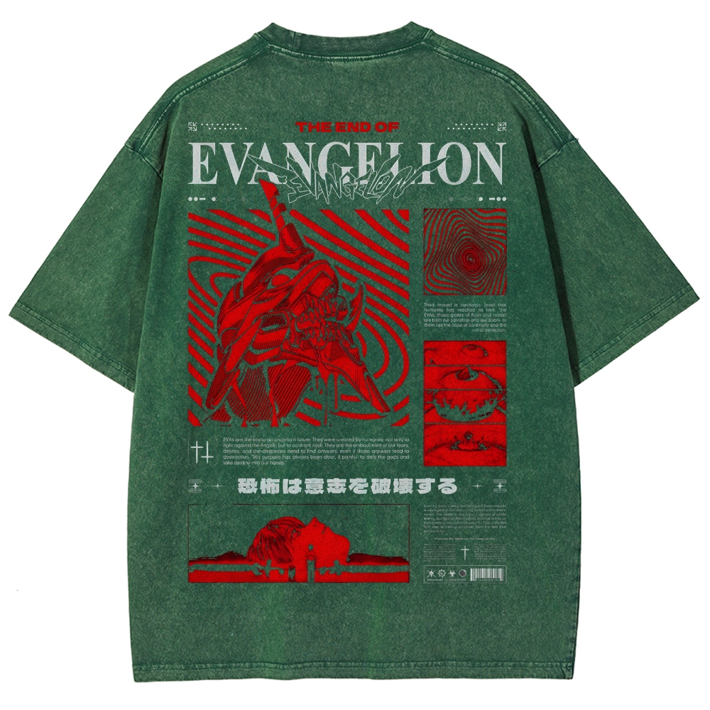  Neon Genesis Evangelion Unisex Fit Washed T-Shirt 2504003168