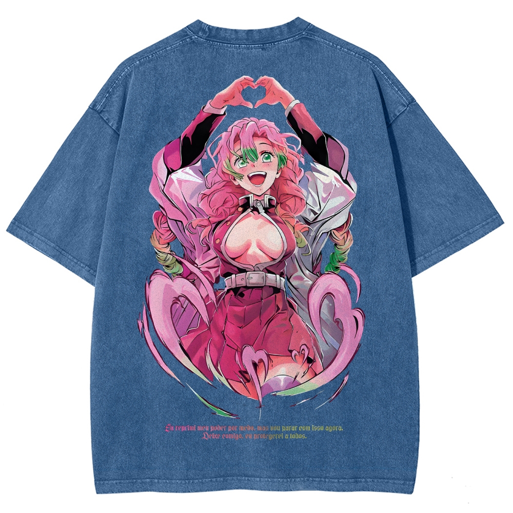 Demon Slayer Mitsuri Kanroji Unisex Fit Washed T-Shirt 2504004048