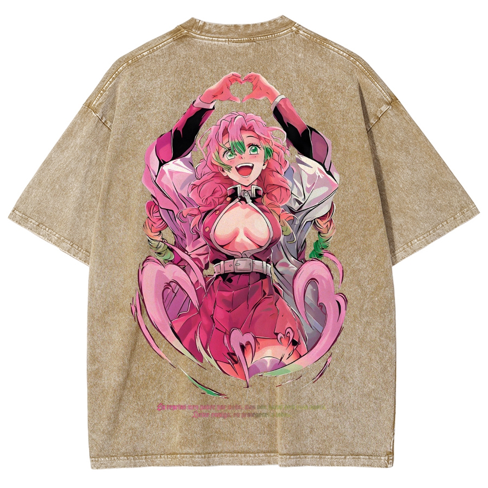 Demon Slayer Mitsuri Kanroji Unisex Fit Washed T-Shirt 2504004048