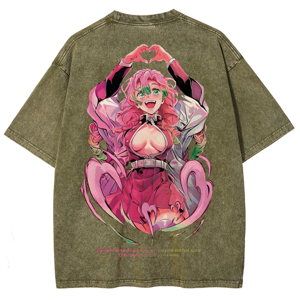 Demon Slayer Mitsuri Kanroji Unisex Fit Washed T-Shirt 2504004048