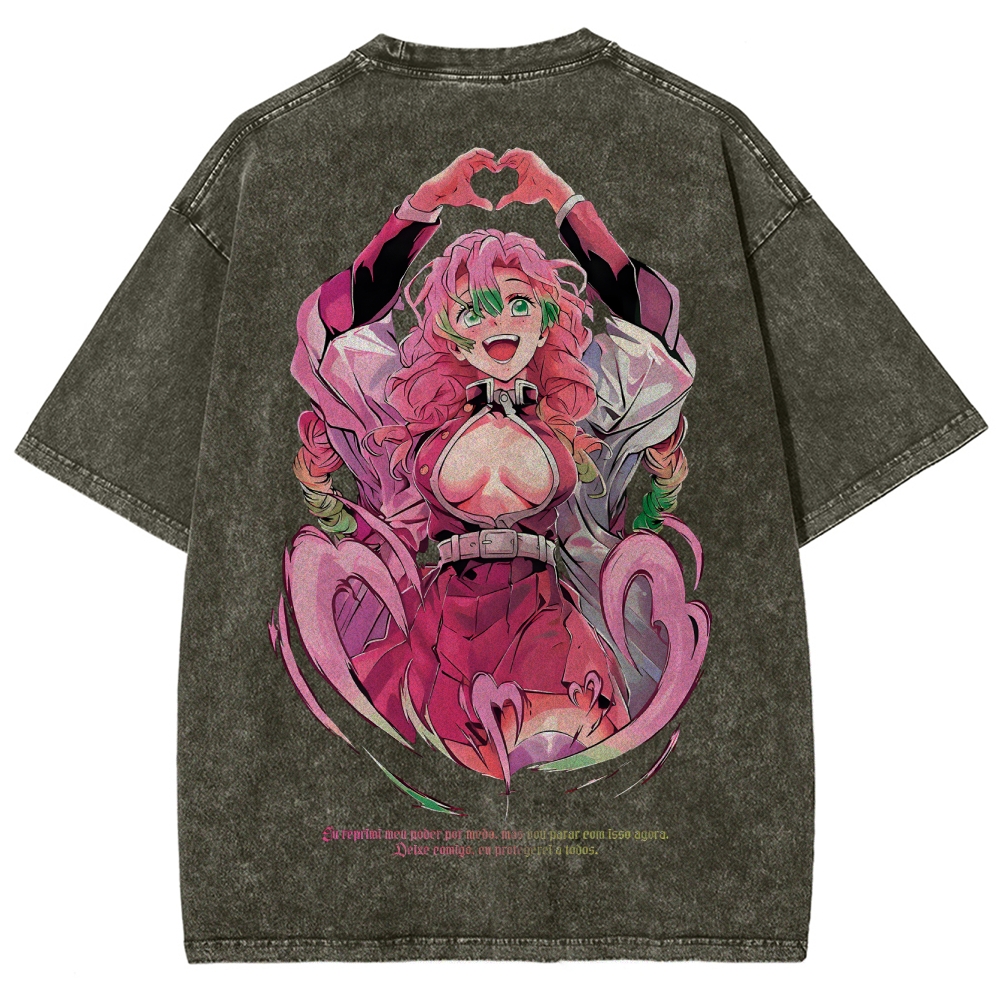 Demon Slayer Mitsuri Kanroji Unisex Fit Washed T-Shirt 2504004048