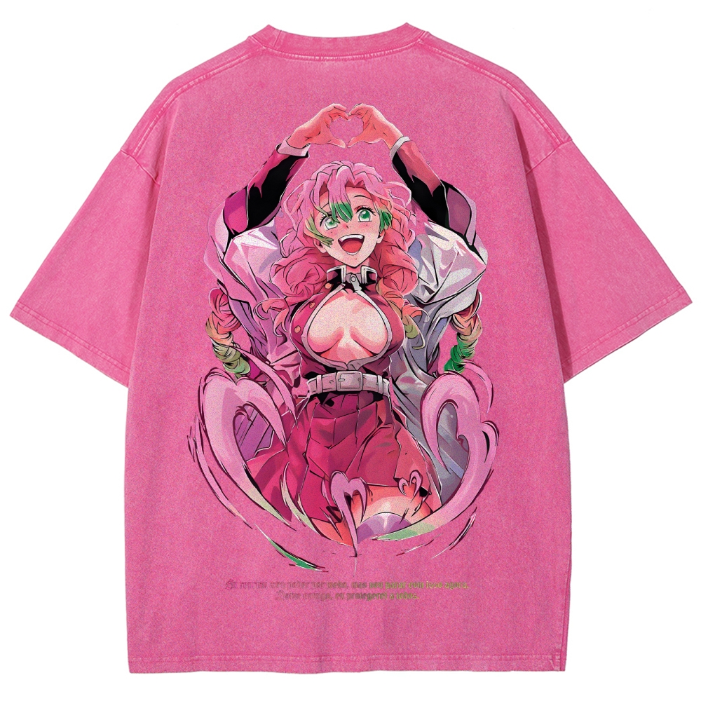Demon Slayer Mitsuri Kanroji Unisex Fit Washed T-Shirt 2504004048