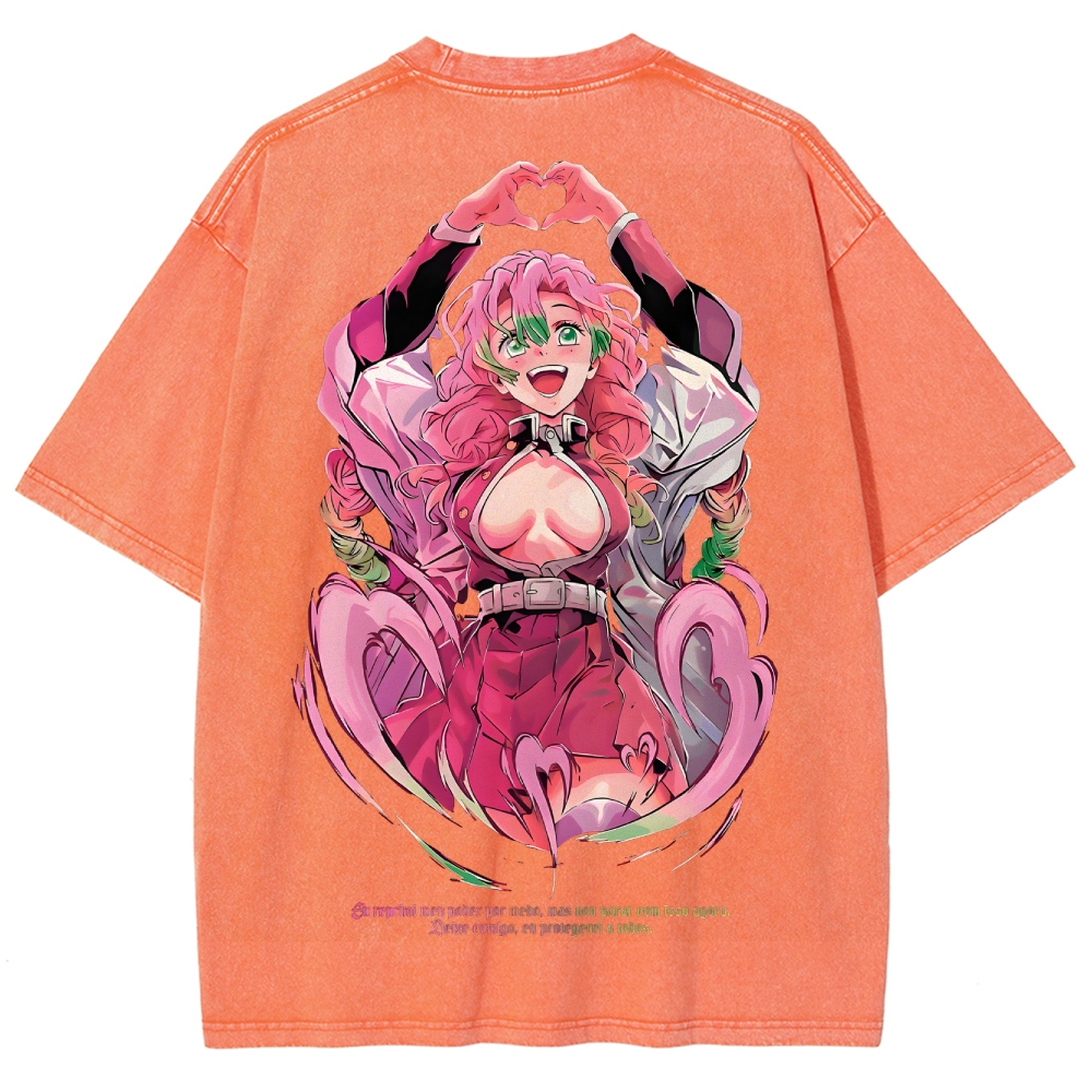 Demon Slayer Mitsuri Kanroji Unisex Fit Washed T-Shirt 2504004048