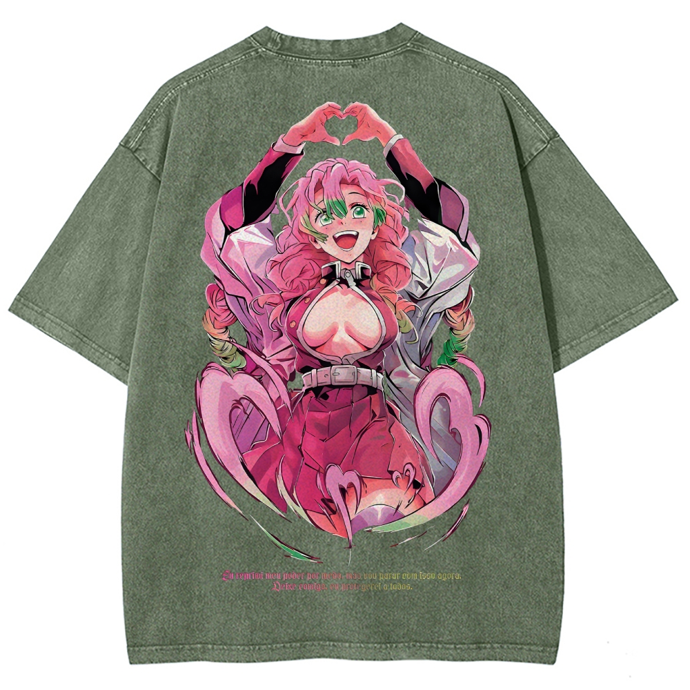Demon Slayer Mitsuri Kanroji Unisex Fit Washed T-Shirt 2504004048