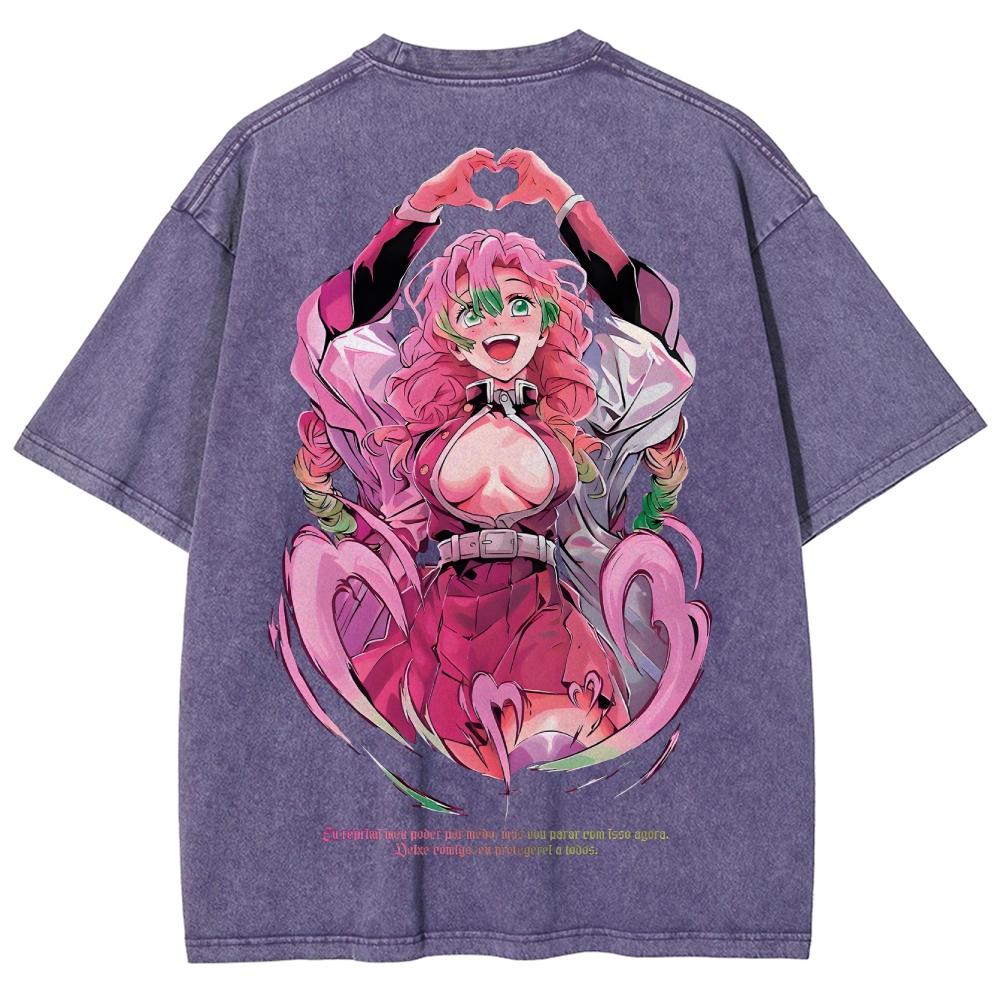 Demon Slayer Mitsuri Kanroji Unisex Fit Washed T-Shirt 2504004048