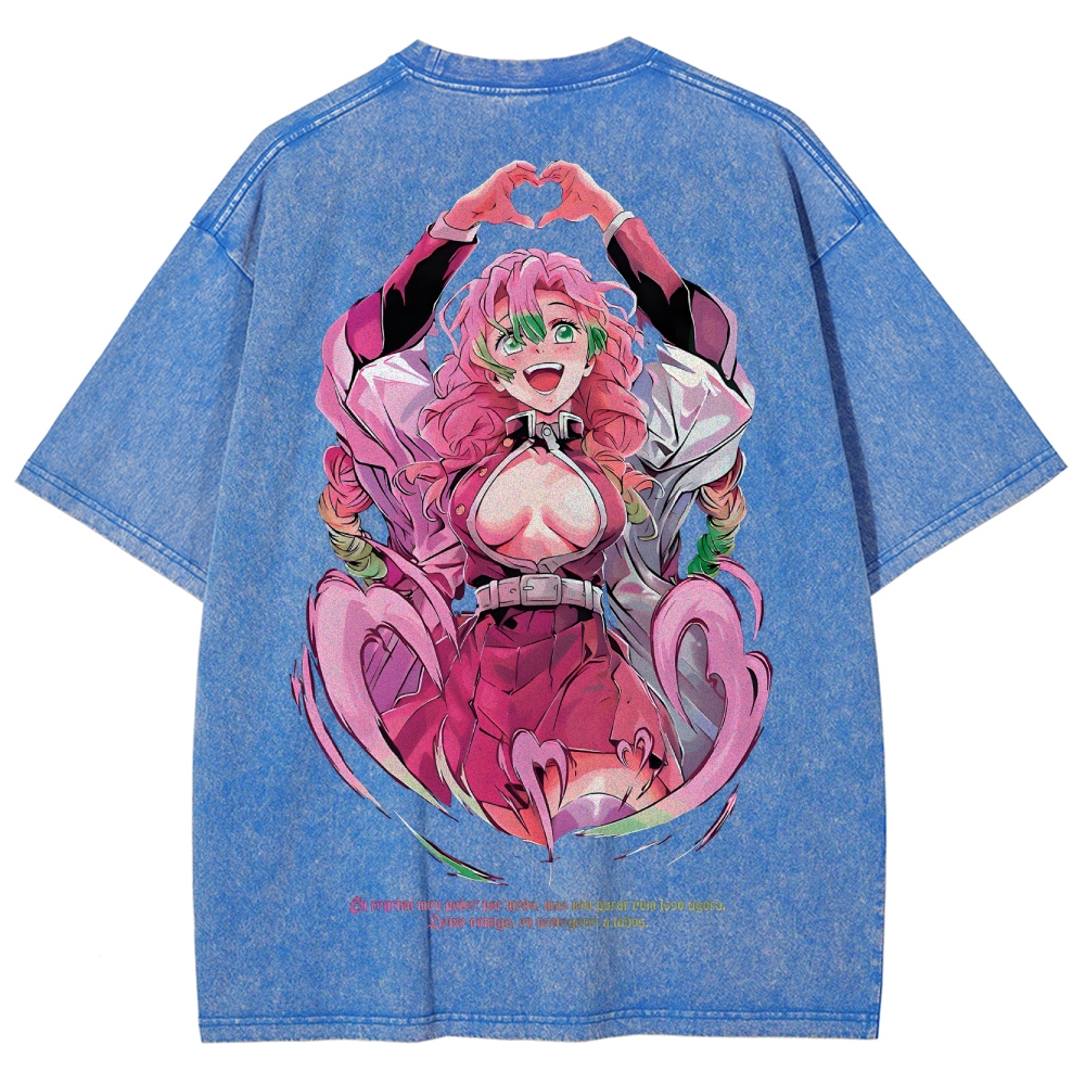 Demon Slayer Mitsuri Kanroji Unisex Fit Washed T-Shirt 2504004048
