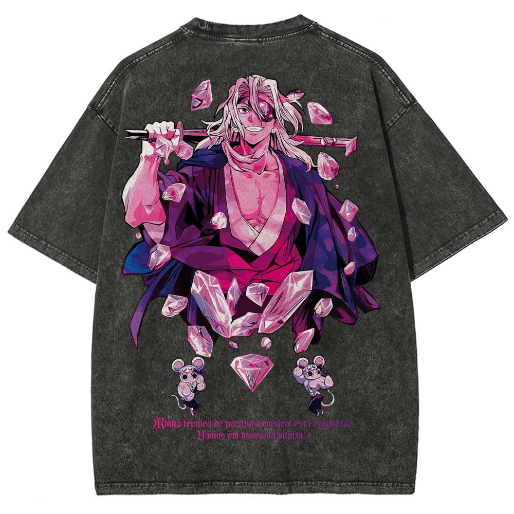 Demon slayer Uzui Tengen Unisex Fit Washed T-Shirt 2504004051