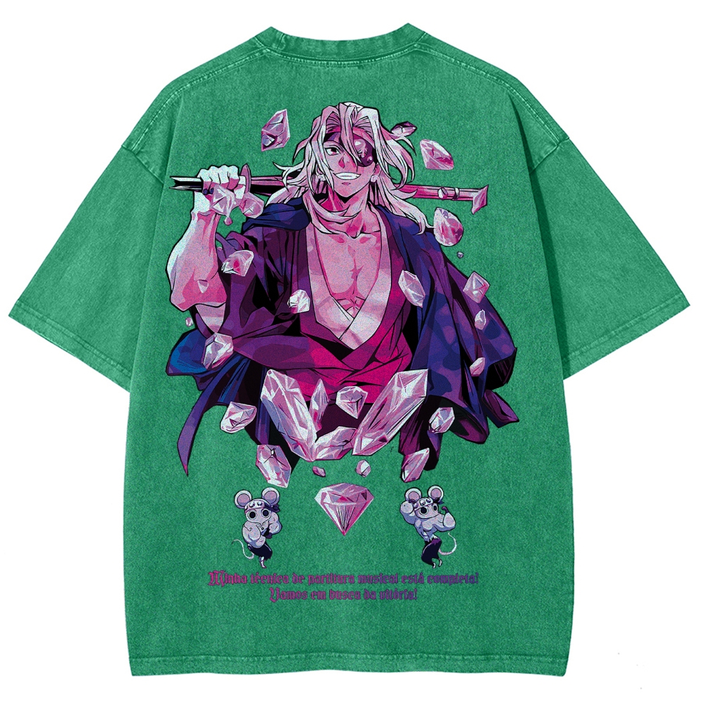 Demon slayer Uzui Tengen Unisex Fit Washed T-Shirt 2504004051